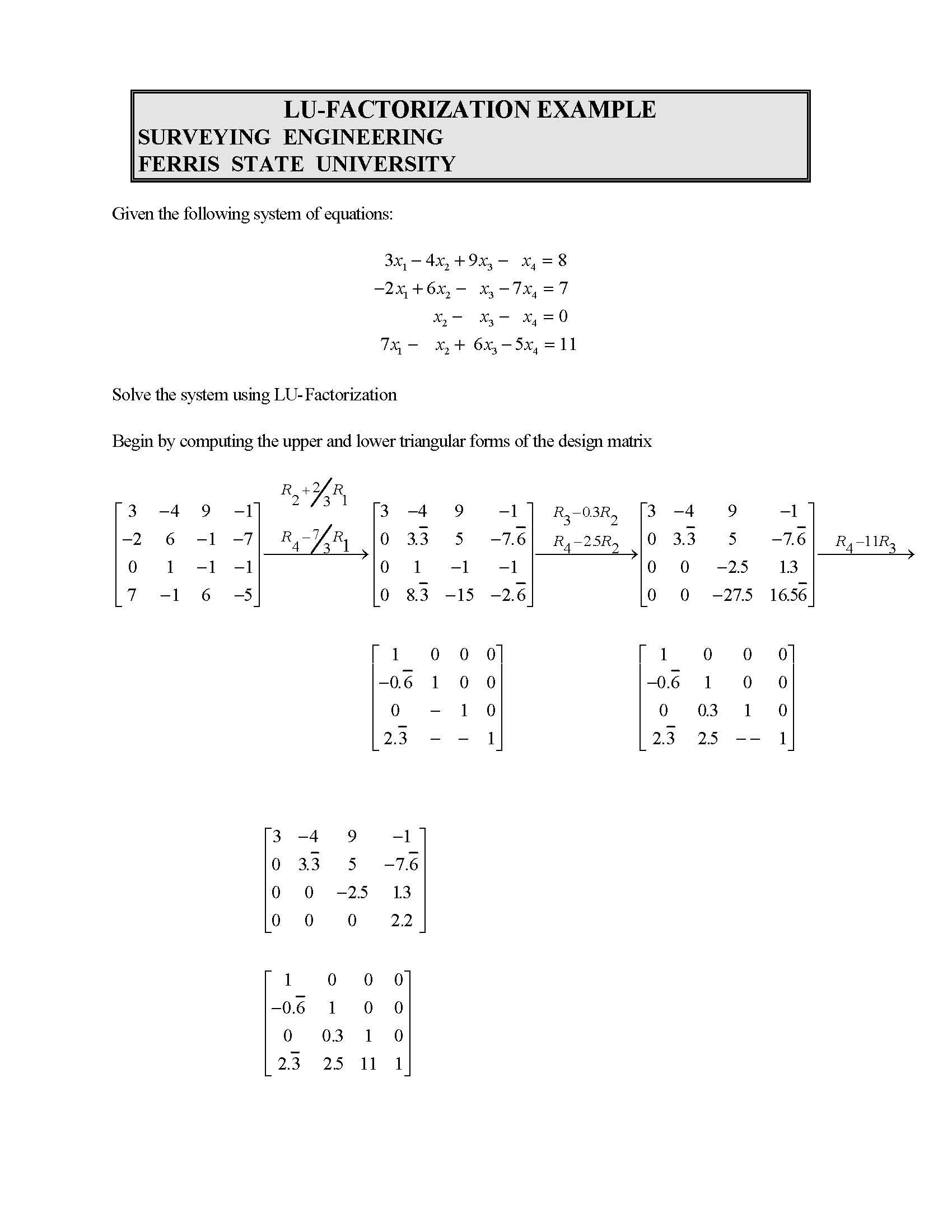 Adjustment Computations 1