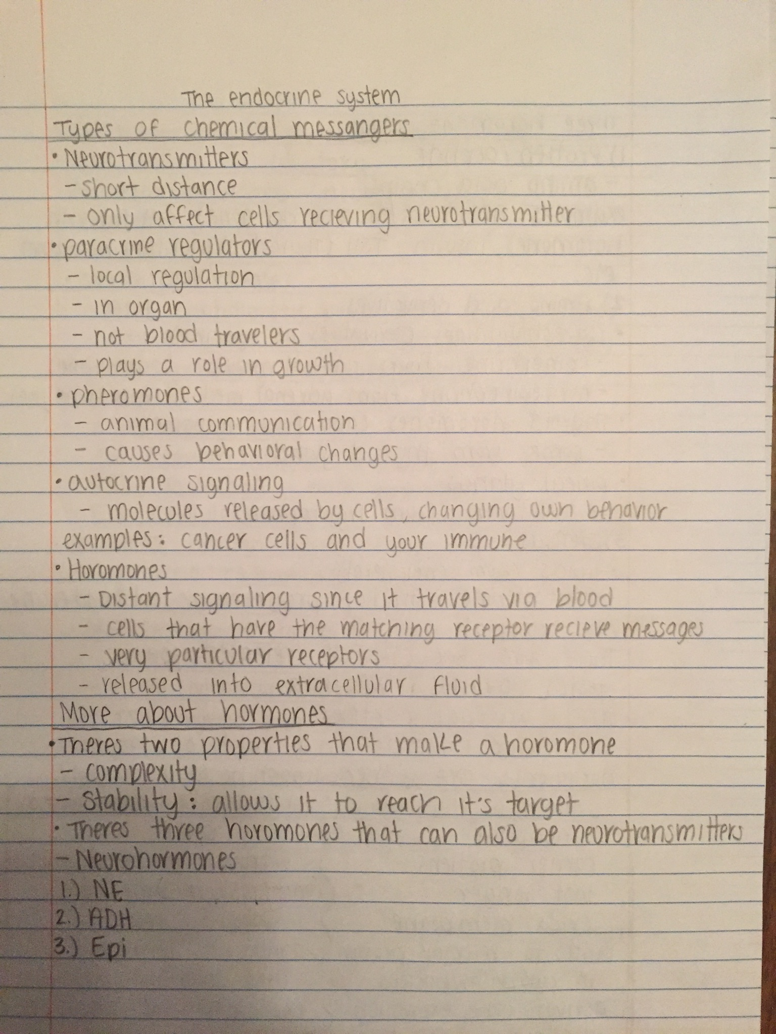 The Endocrine system (chapter 45)