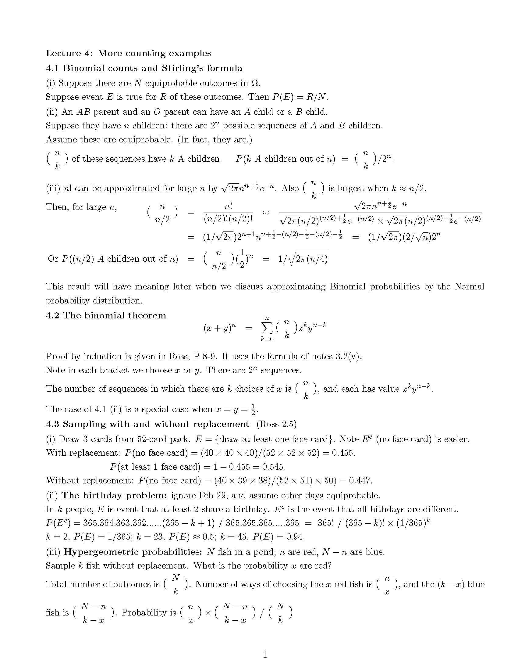 PROBABILITY I