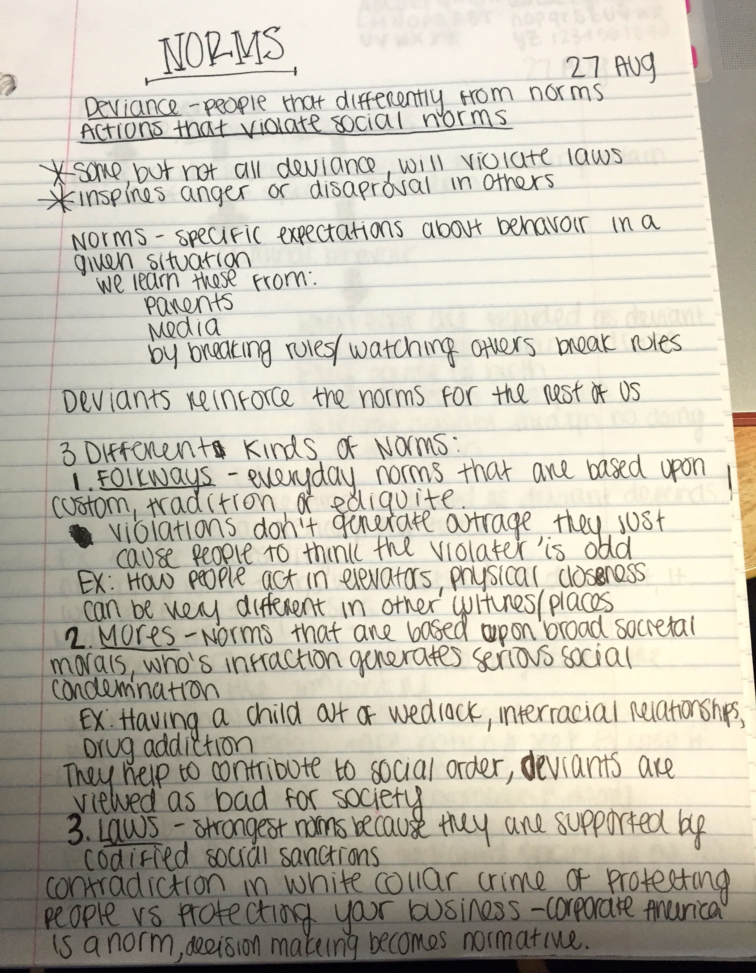 Preliminary Notes (Aug 27- Sept 17)