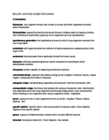BIO 240 Exam 1 Study Guide