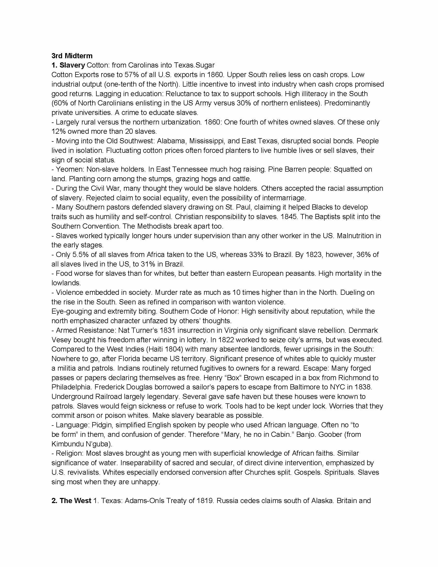 Survey of United States History I