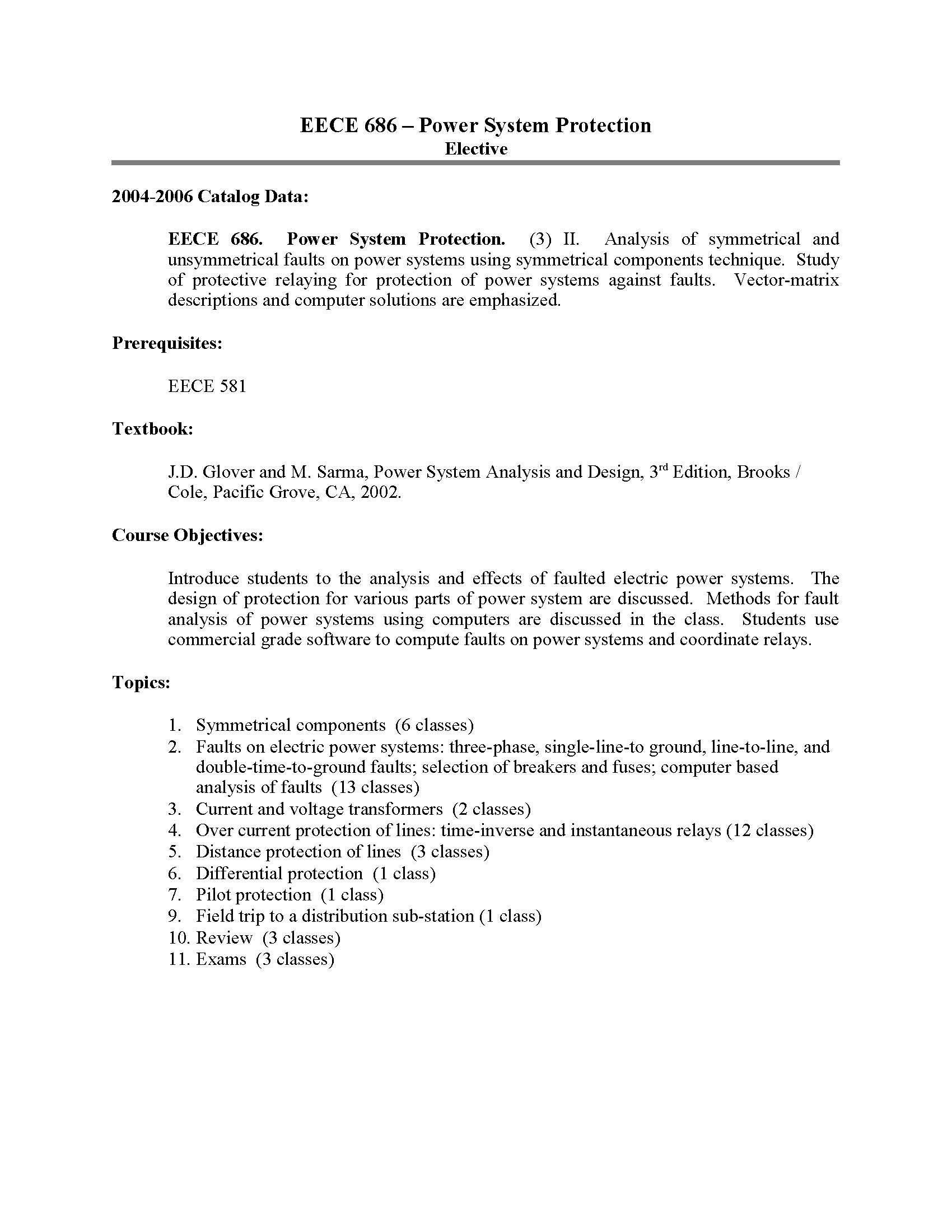 Power Sys Protection