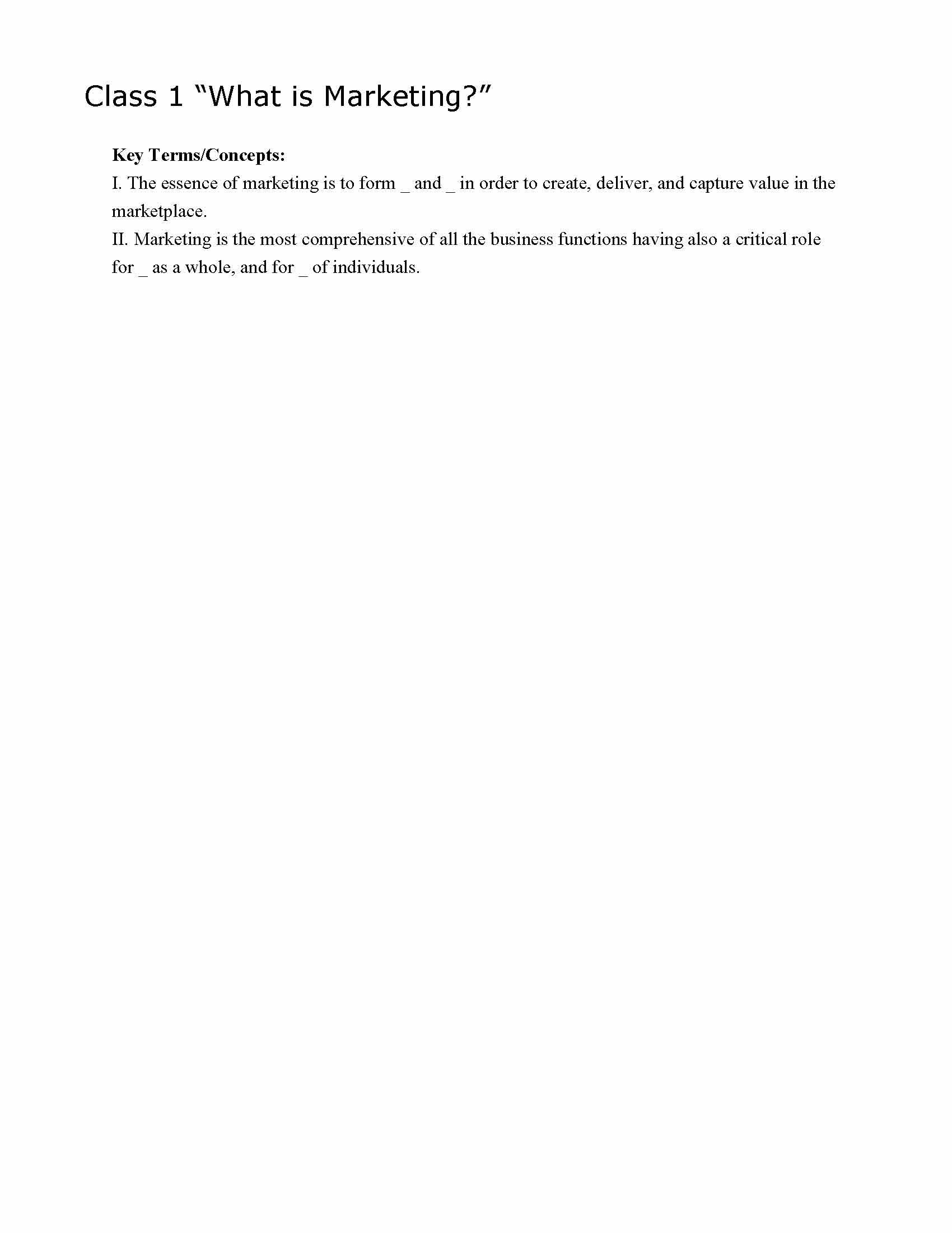 Introduction to Marketing
