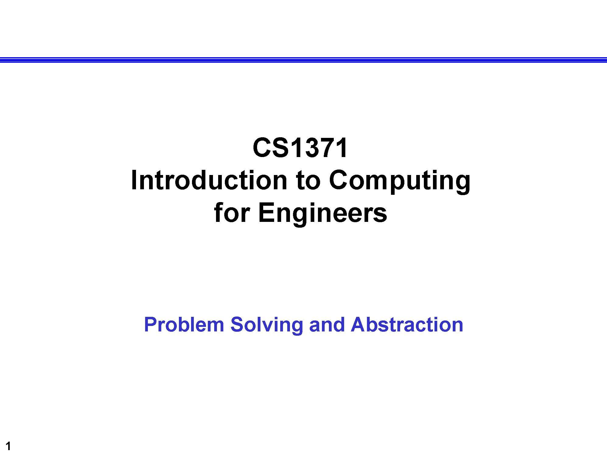 Computing for Engineers