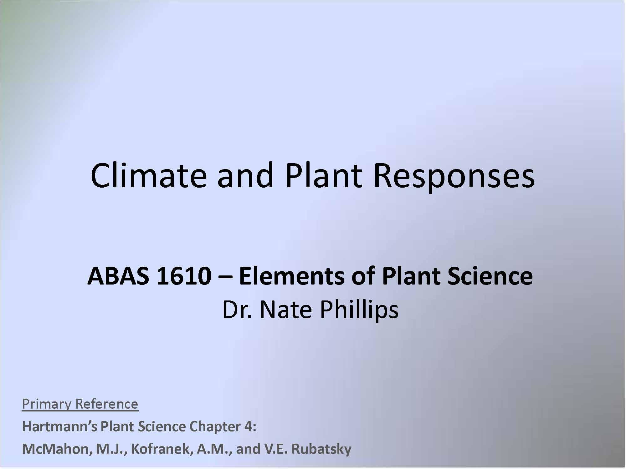 Elements of Plant Science