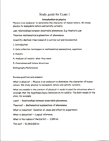 PHYS 1750-001 Study guide for exam 1