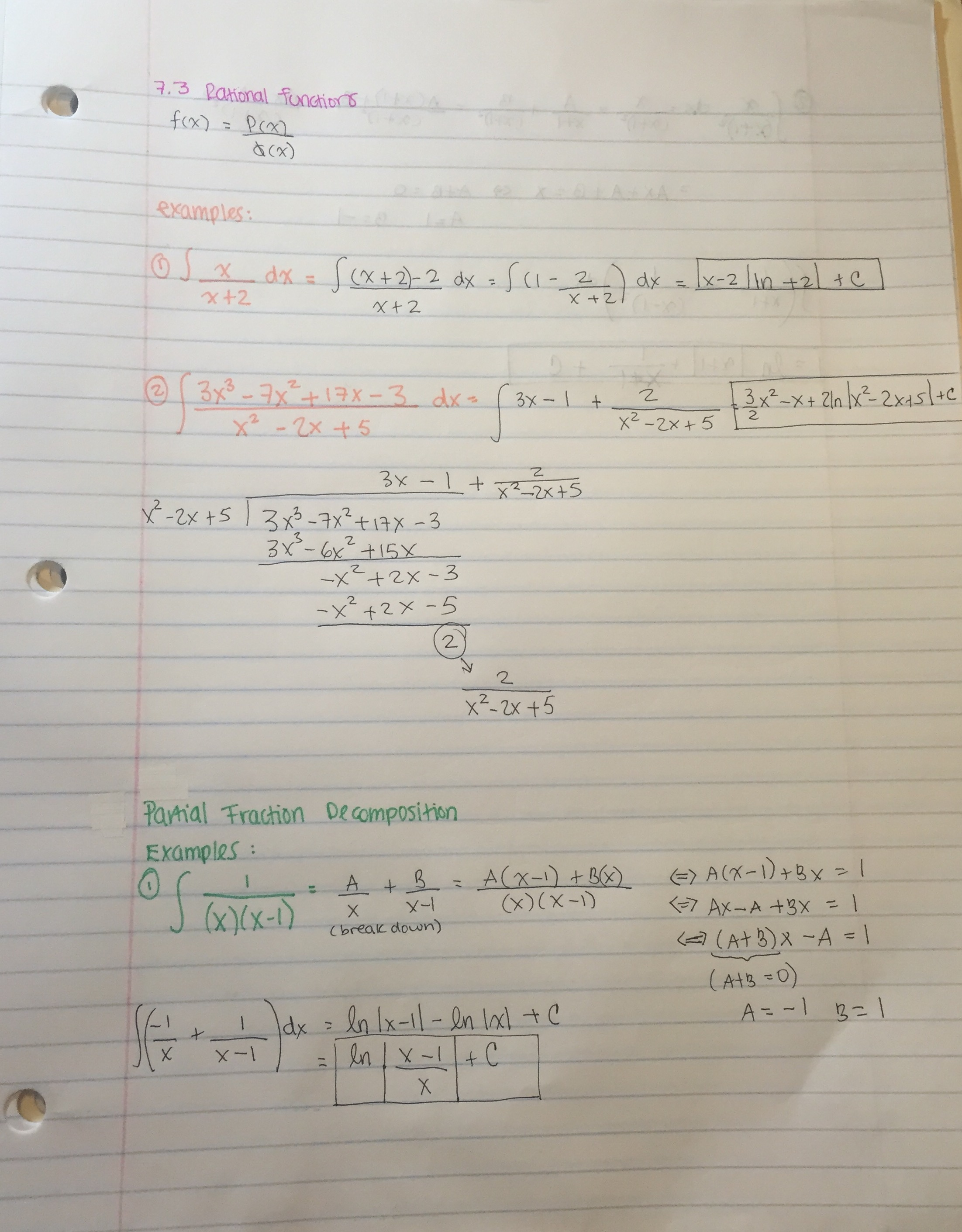 7.3 Rational Functions