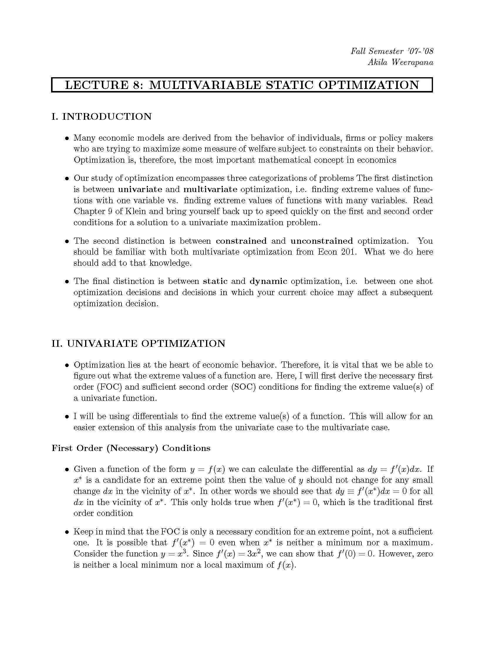 Intermediate Micro Analysis