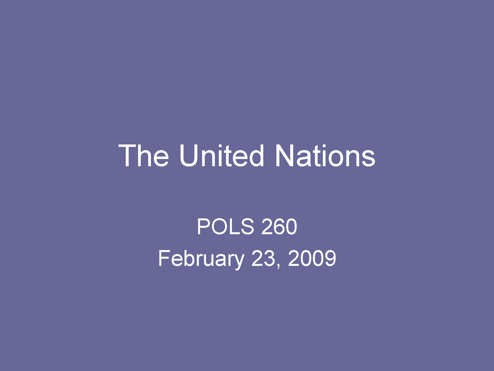 Intro International Relations