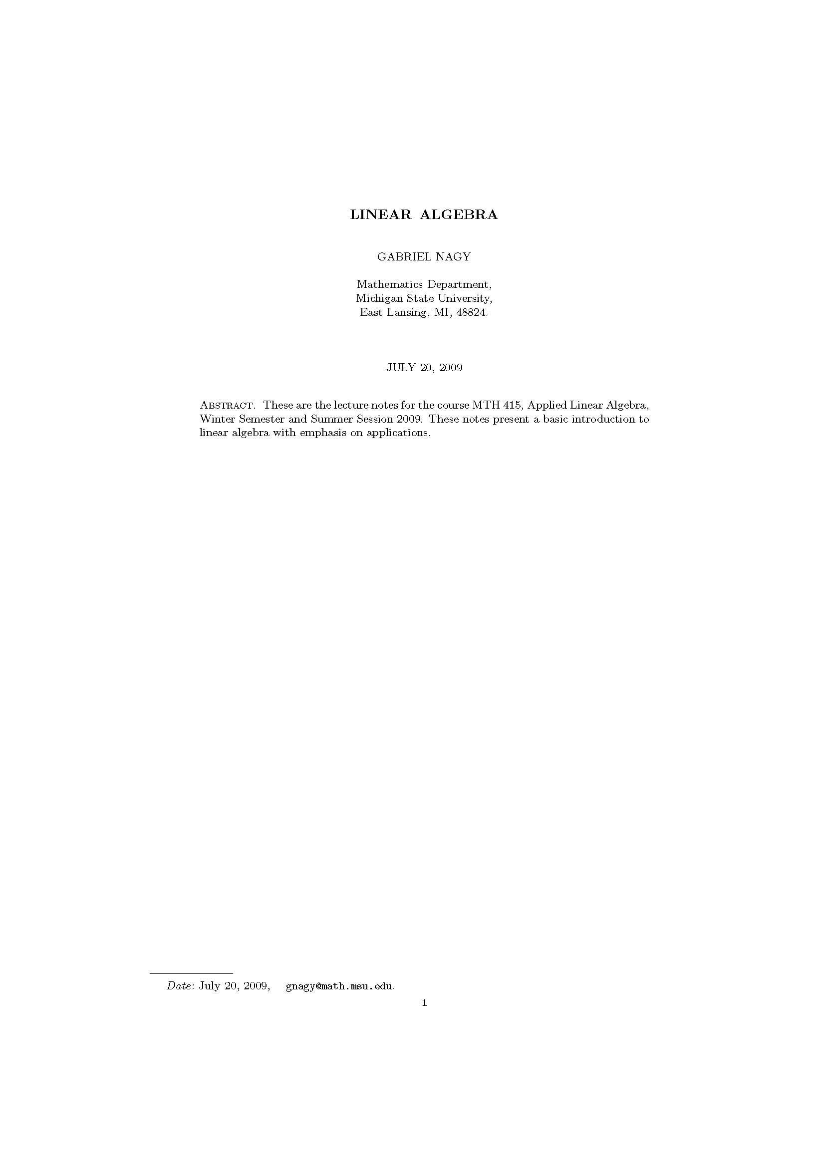 Applied Linear Algebra