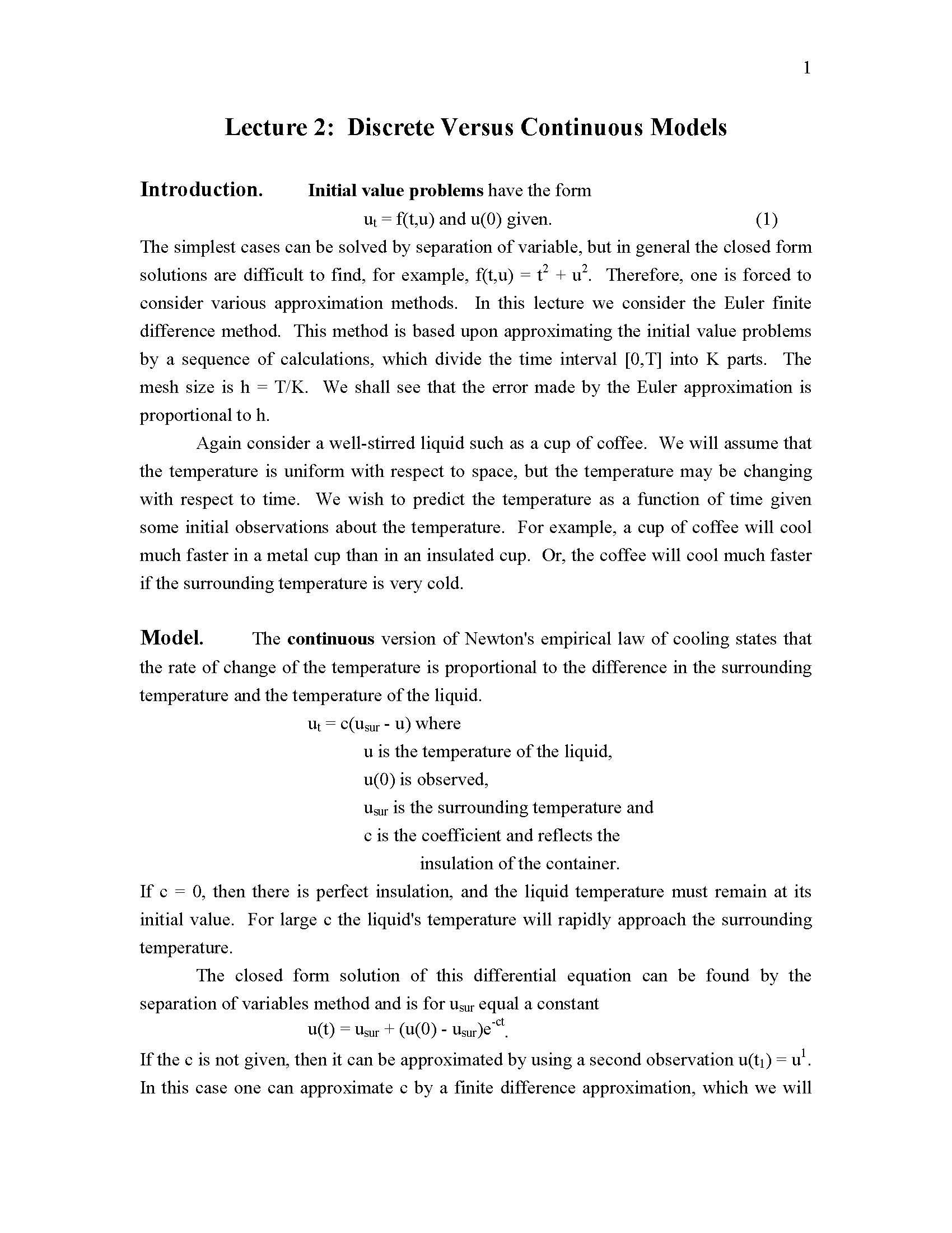 Introduction to Applied Mathematics