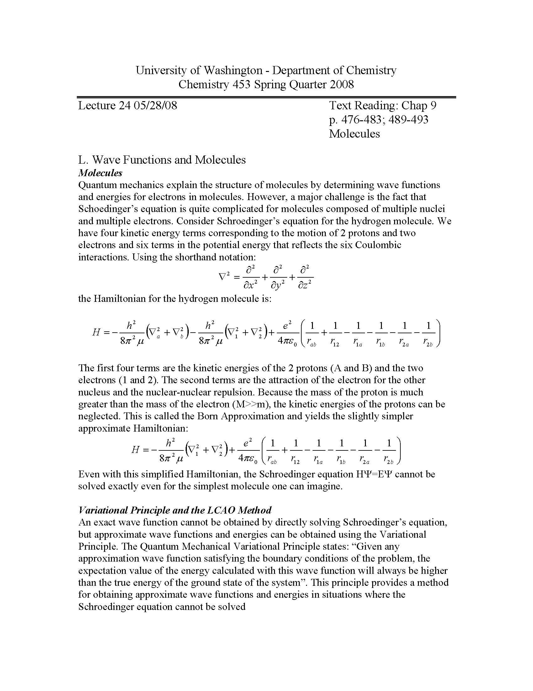PHYS CHEM BIOC II