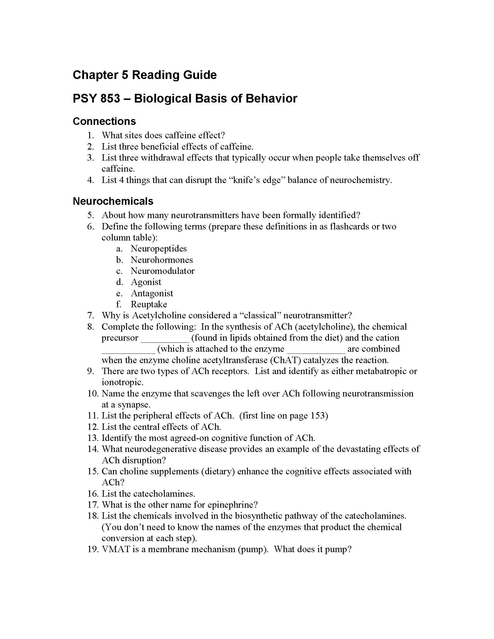 Biological Bases of Behavior