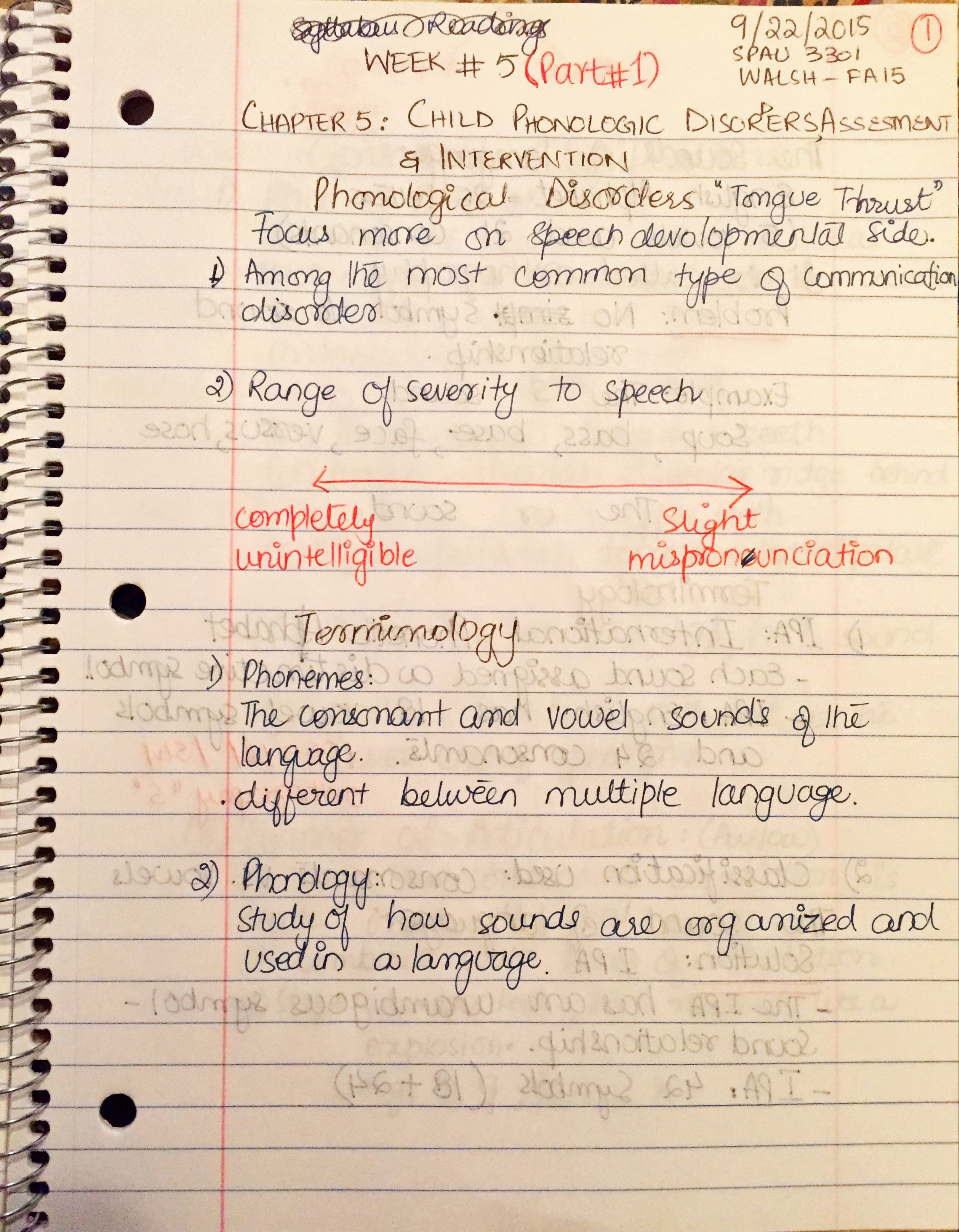 WEEK 5-LECTURE NOTES-Phonological Disorder Part 1