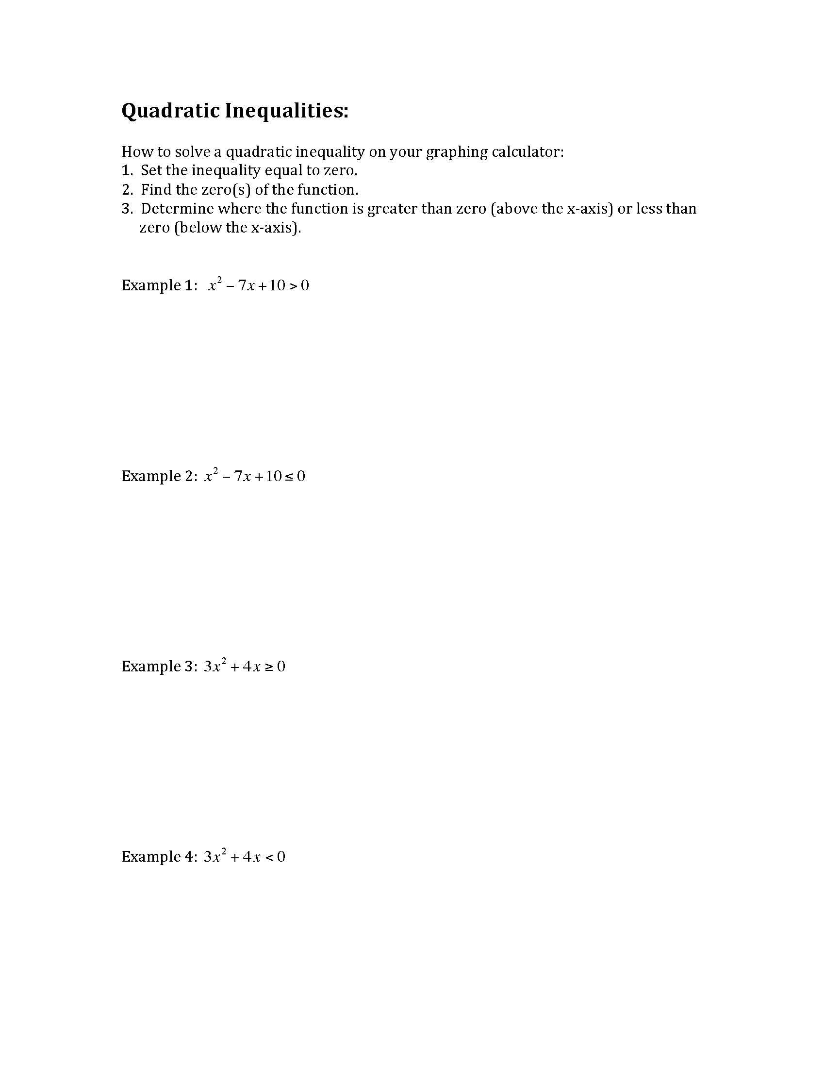 College Algebra I