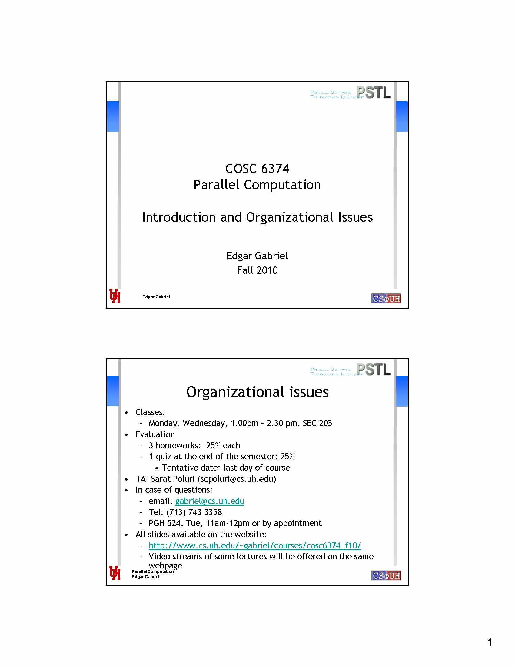 Parallel Computations