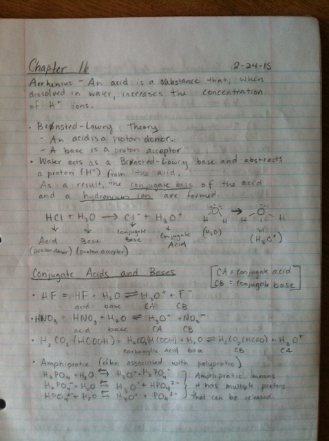 Chapter 16, Acids and Bases