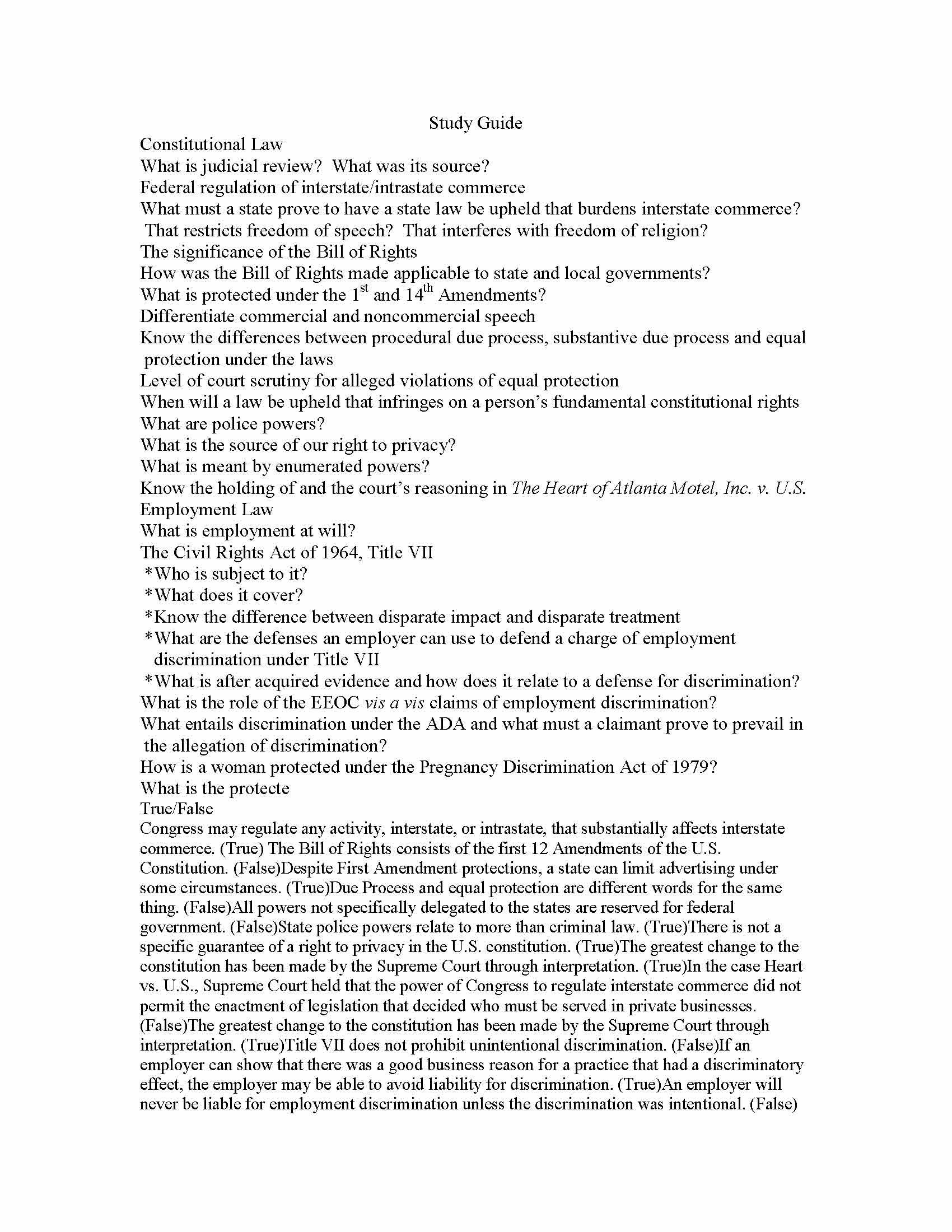 Legal Environment of Business
