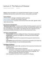 Lecture 2: The Nature of Disease