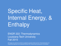 ENGR 222 Thermodynamics Note Week 3