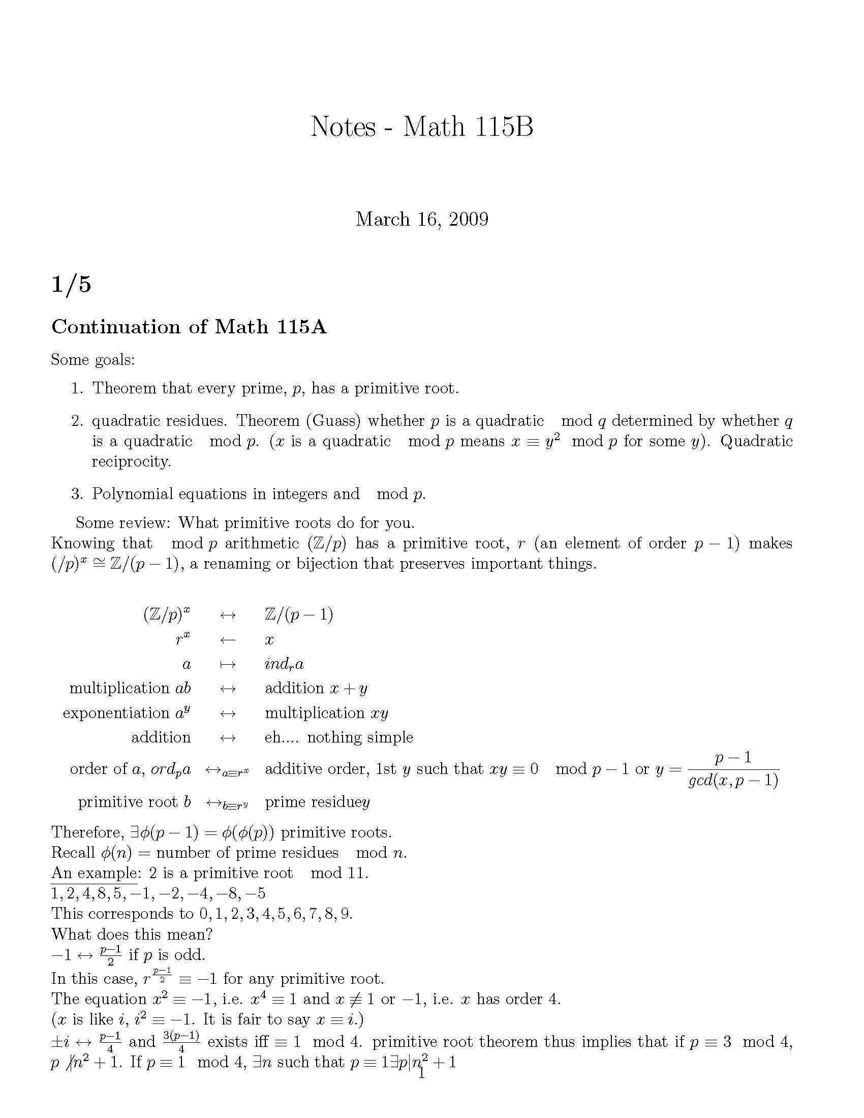 Number Theory