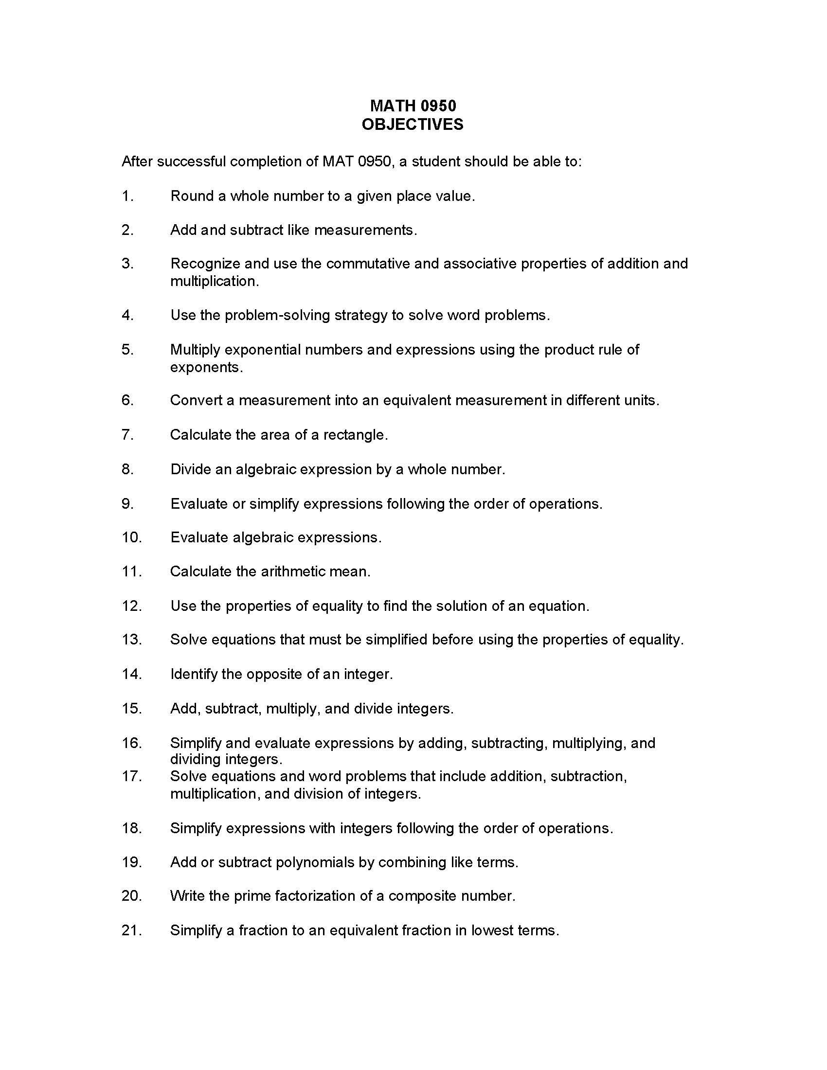Foundations for Algebra