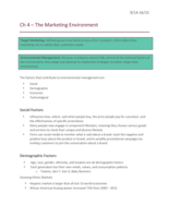 Ch 4: The Marketing Environment