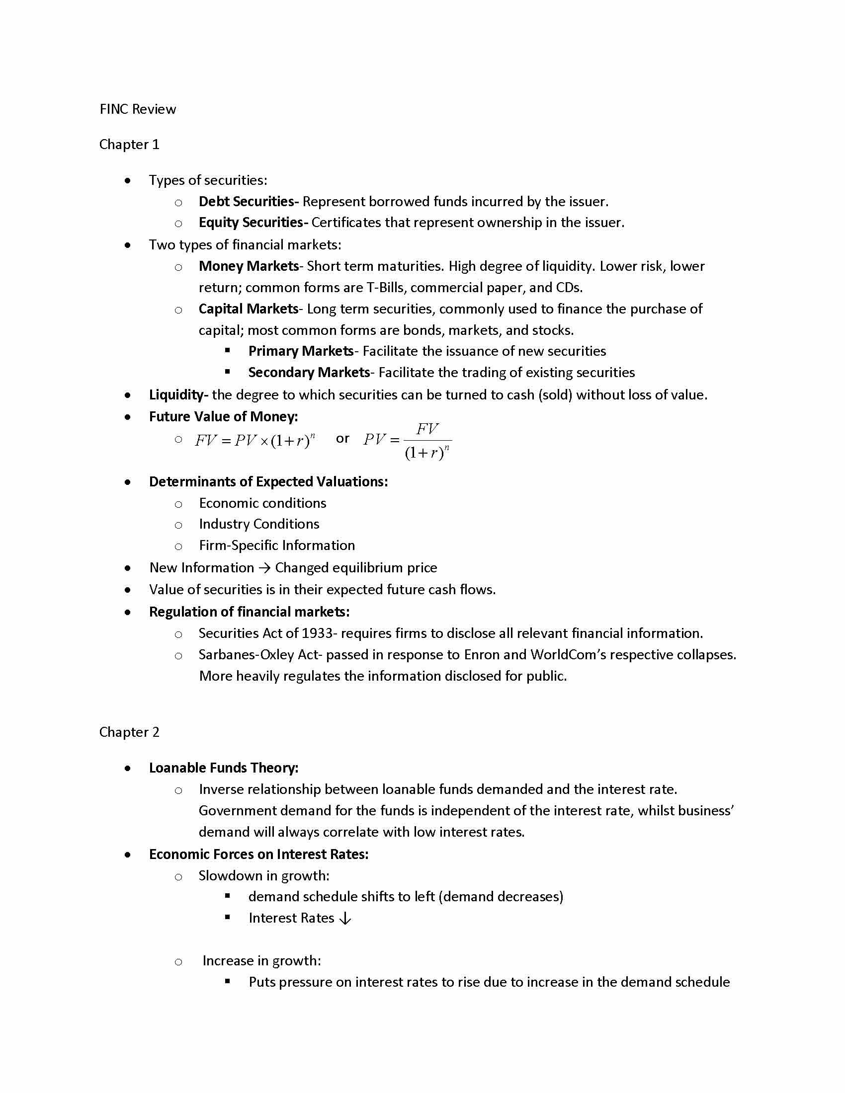 Financial Markets & Institutio