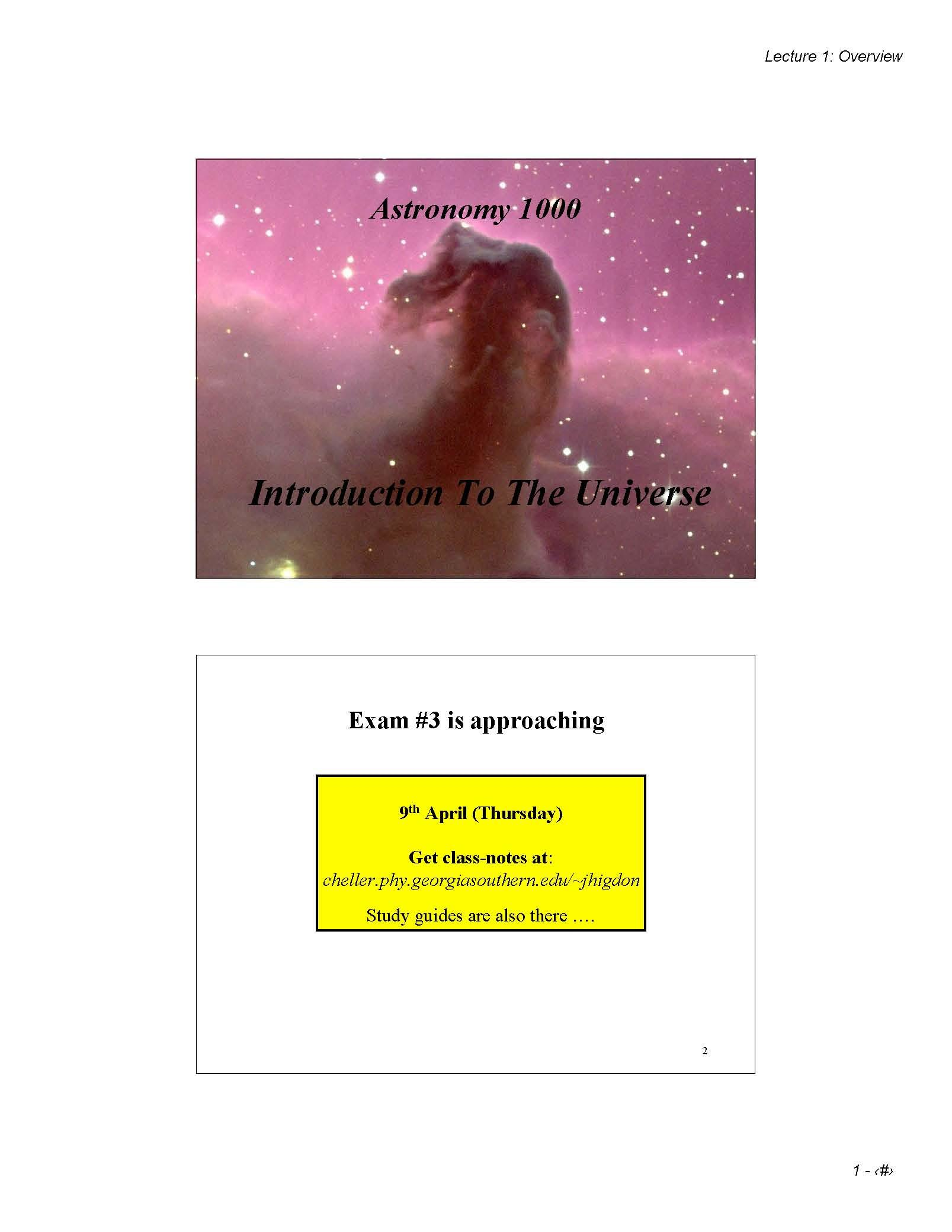 Introduction to the Universe