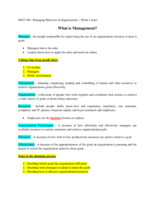 What is Management? - week 1 note