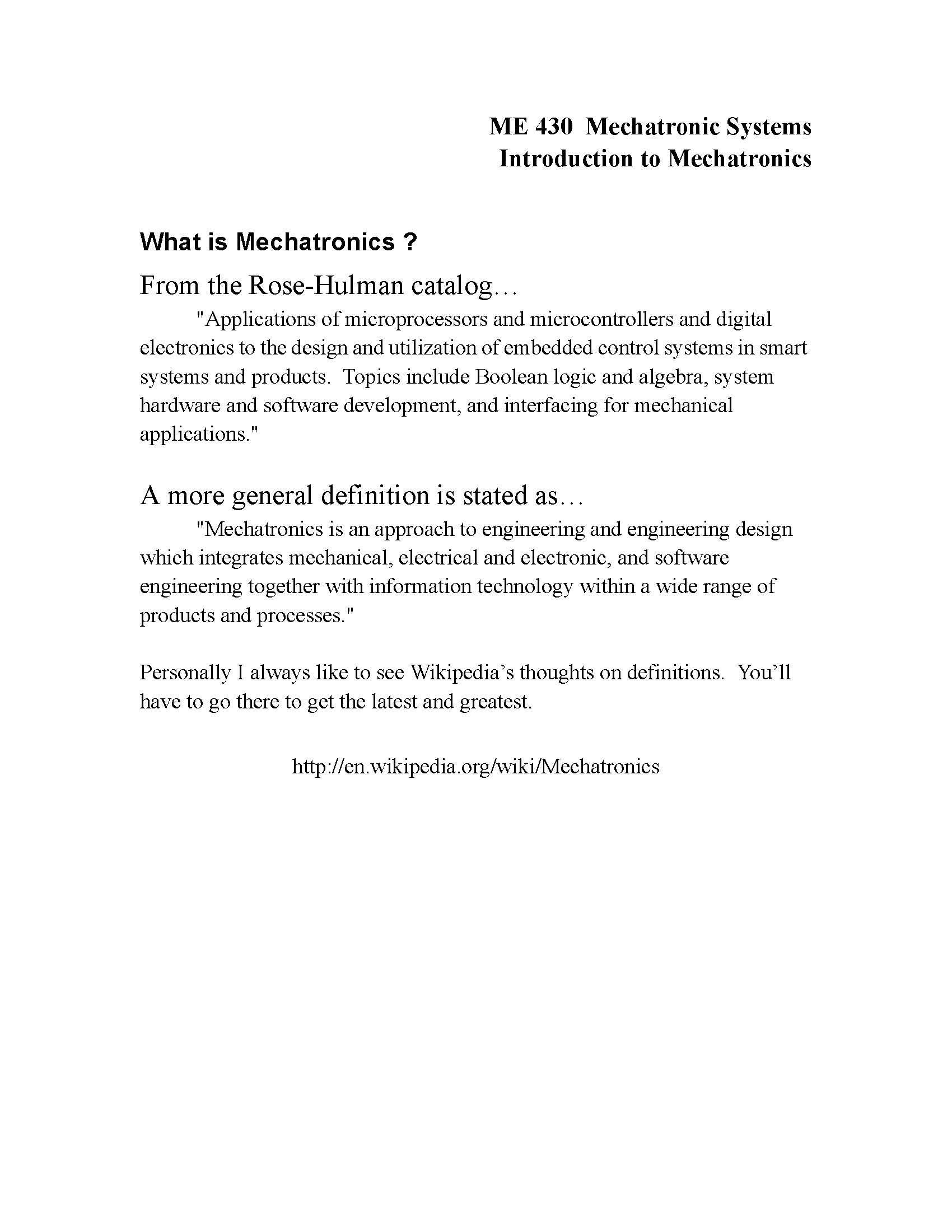 Mechatronic Systems