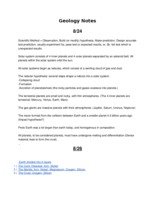 Geology Notes from 08/24/15 - 09/30/15