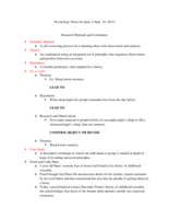 Psychology Notes for Quiz 2
