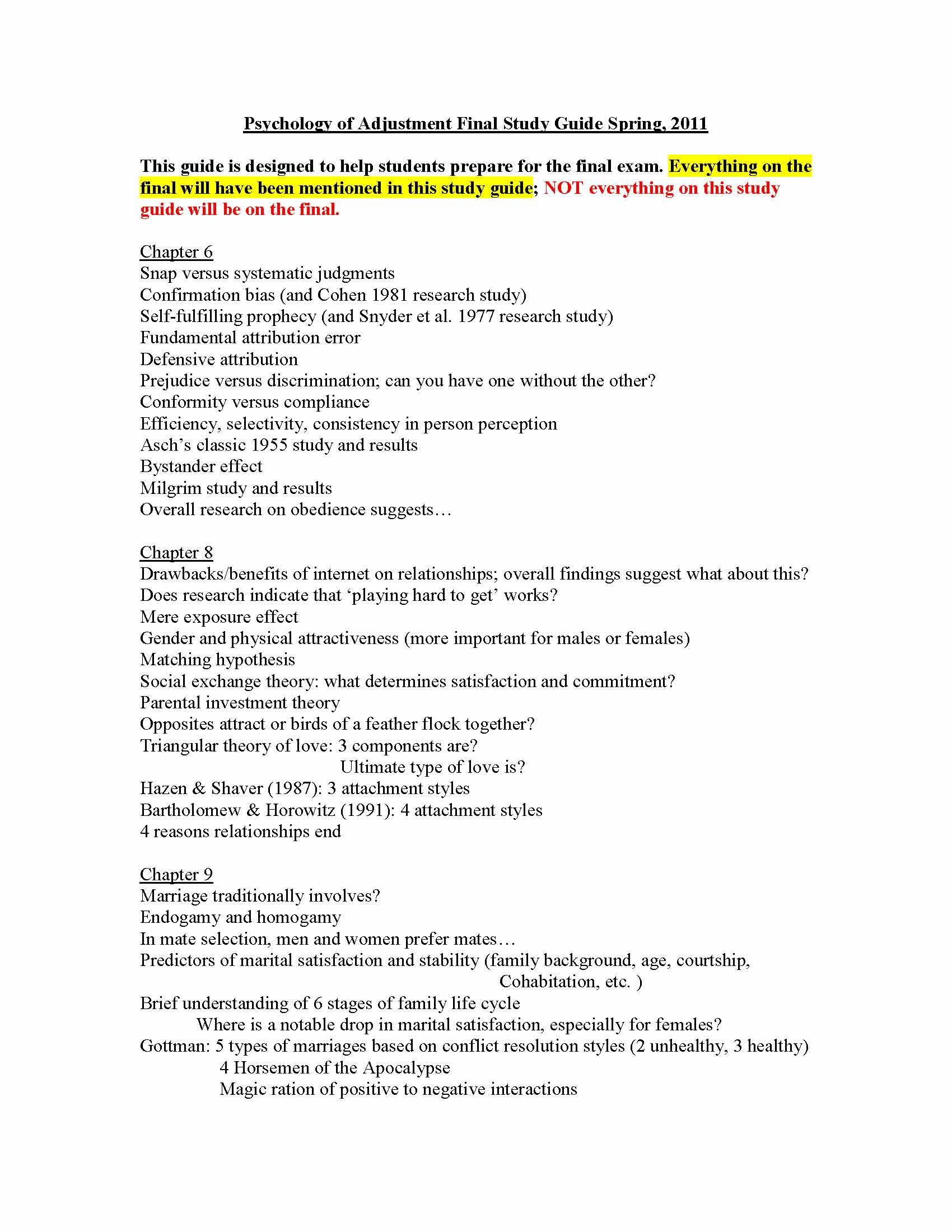 Psychology of Adjustment