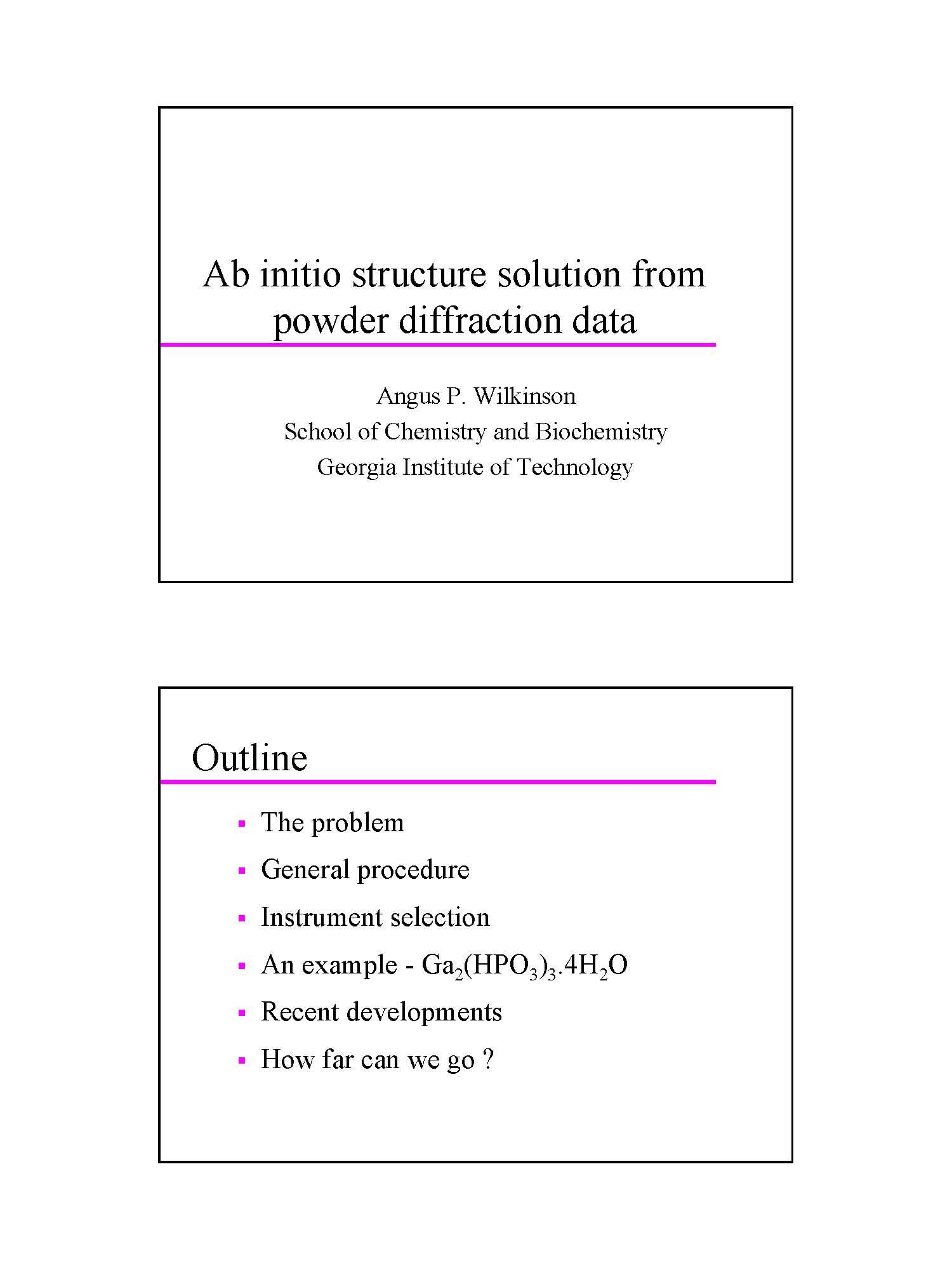 Chemical Crystallography