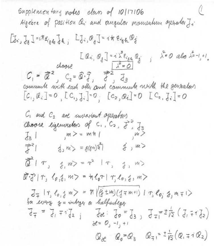 QUANTUM MECHANICS I