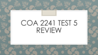 COA 2241 Test 5 Review