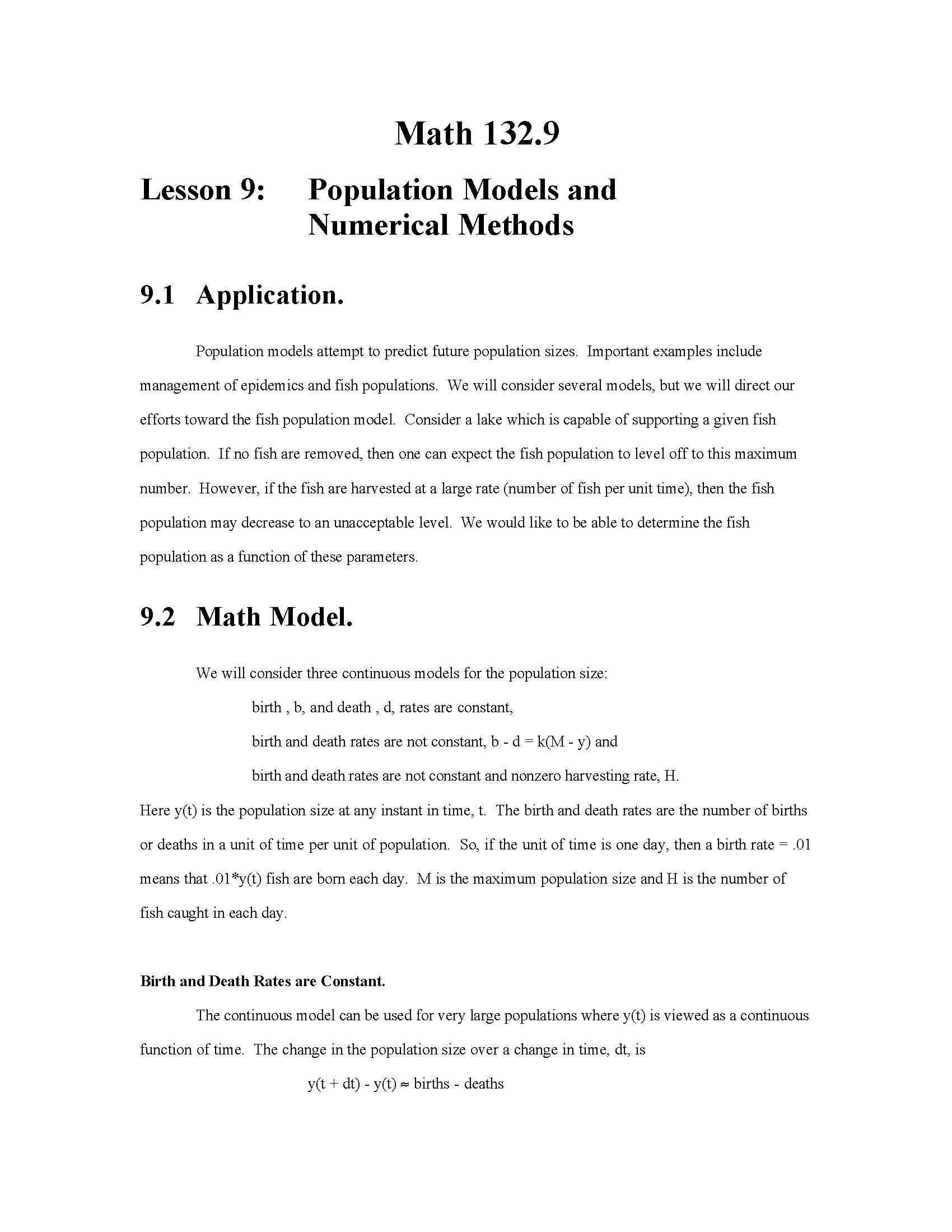 Computational Mathematics for Life and Management Sciences