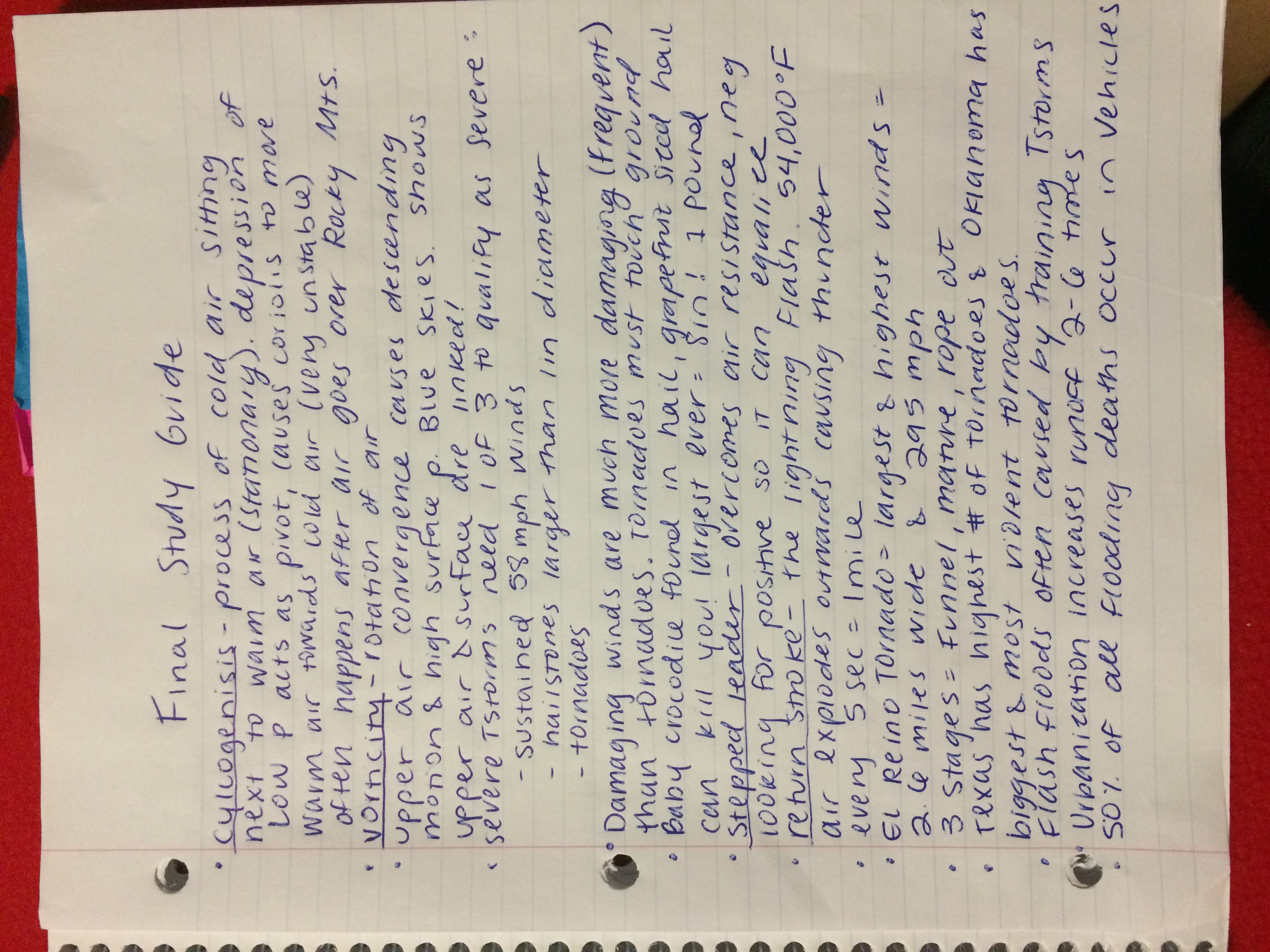 Final Study Guide Meteorology 