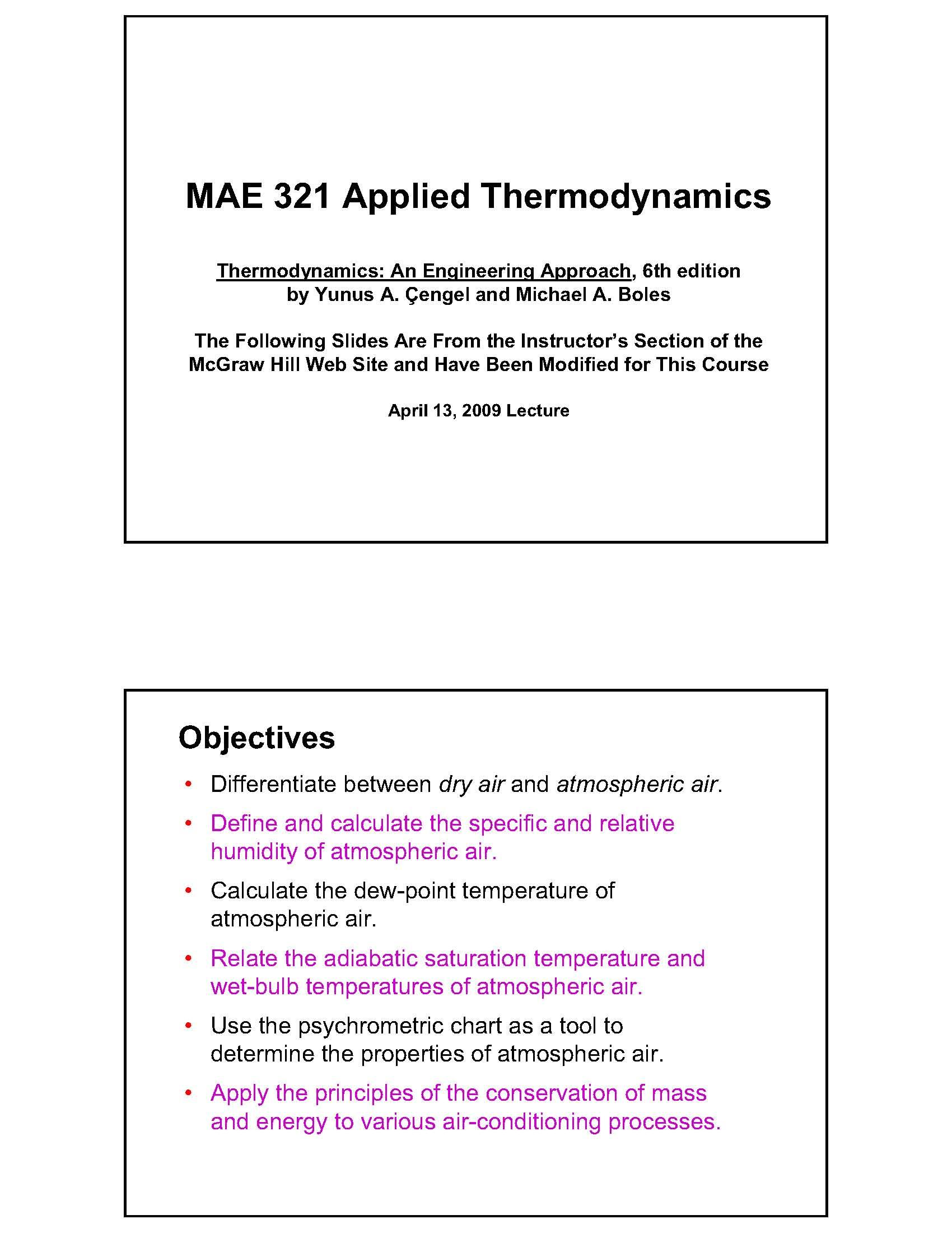 Applied Thermodynamics
