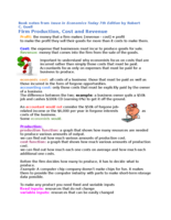 Ch.4 Firm Production, Cost, & Revenue Notes 