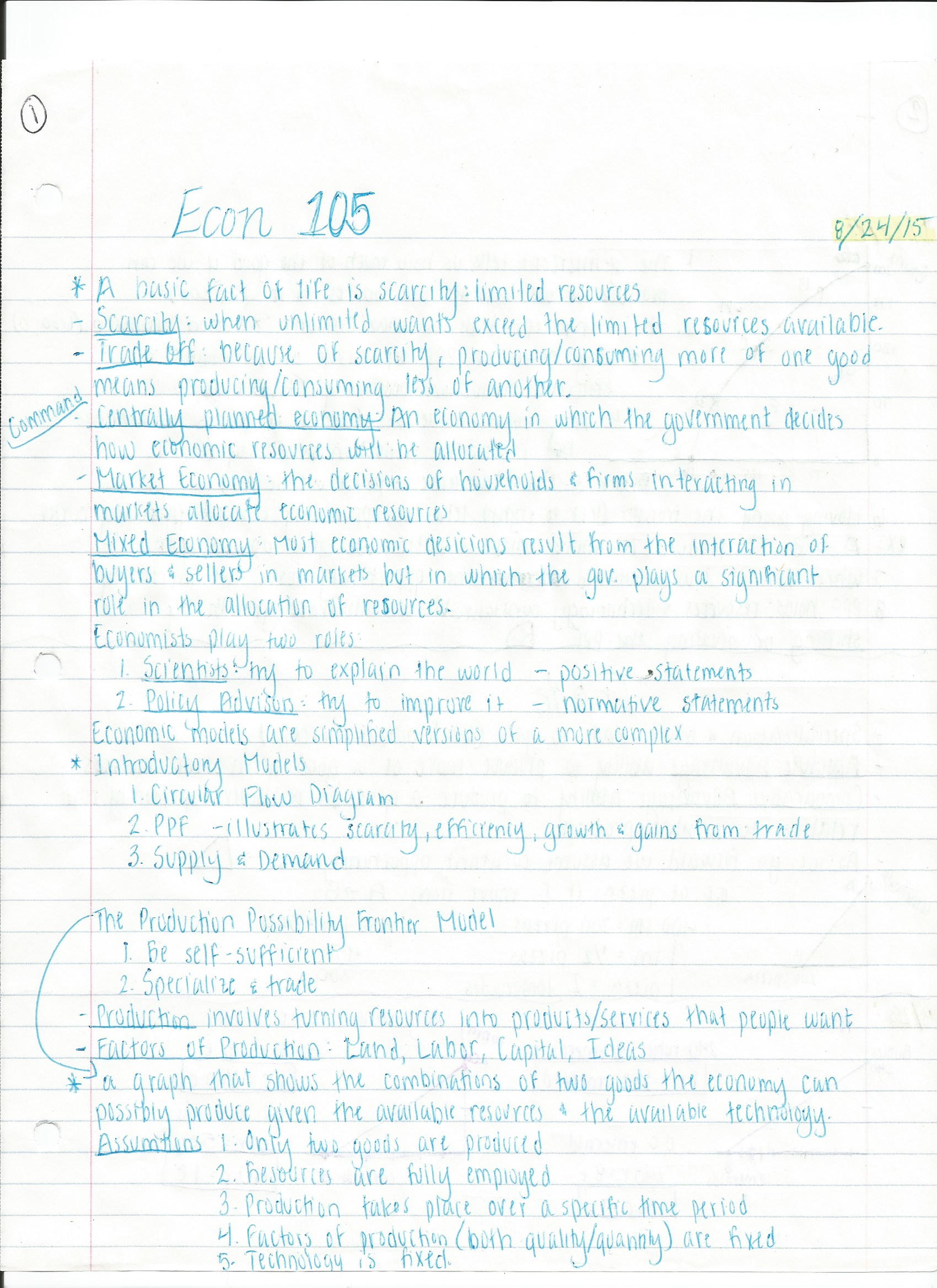 Macroeconomic Notes (Week 1-3)