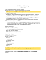 PSY 272 Week 1 Notes