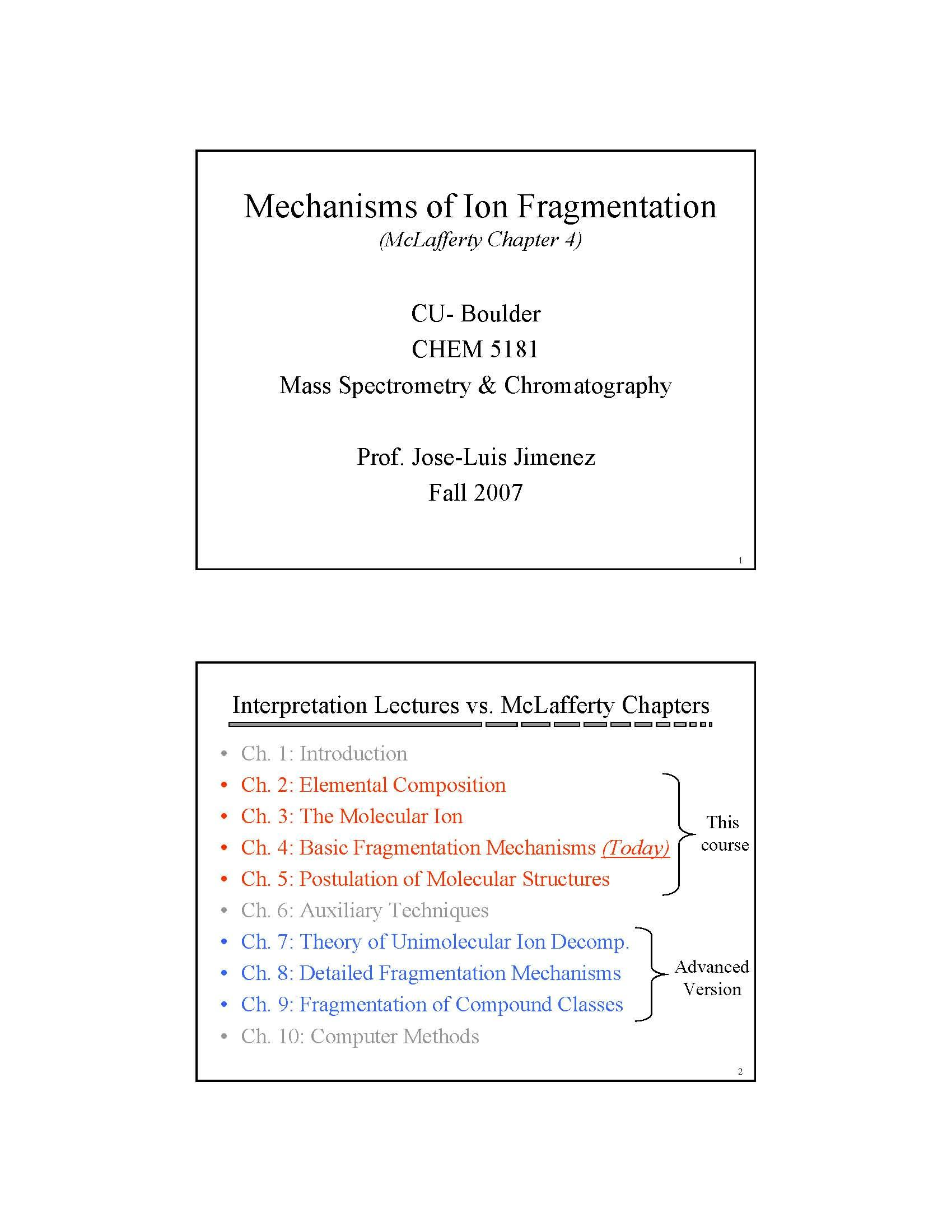 Mass Spectrometry and Chromatography