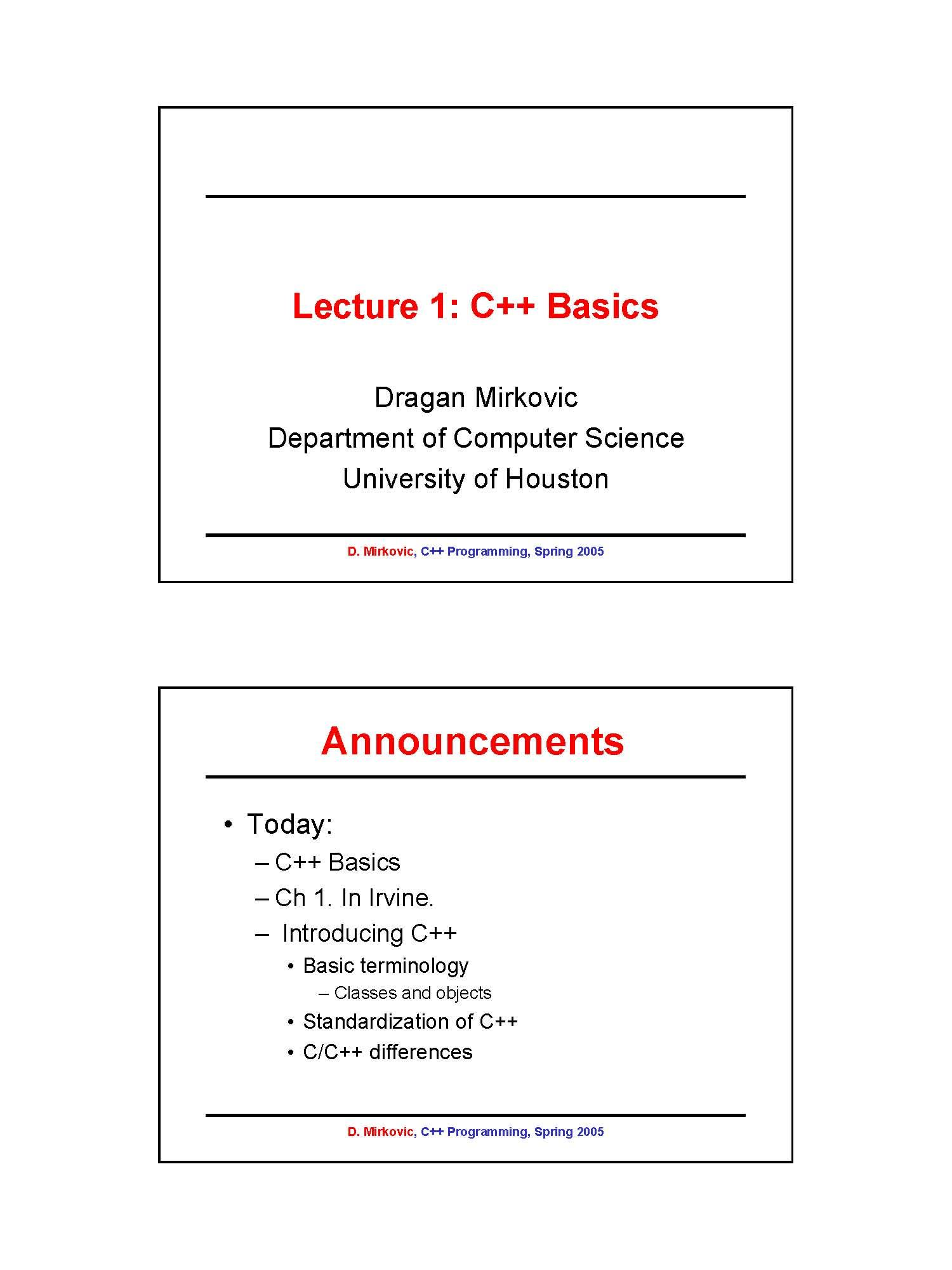 C++ Programming