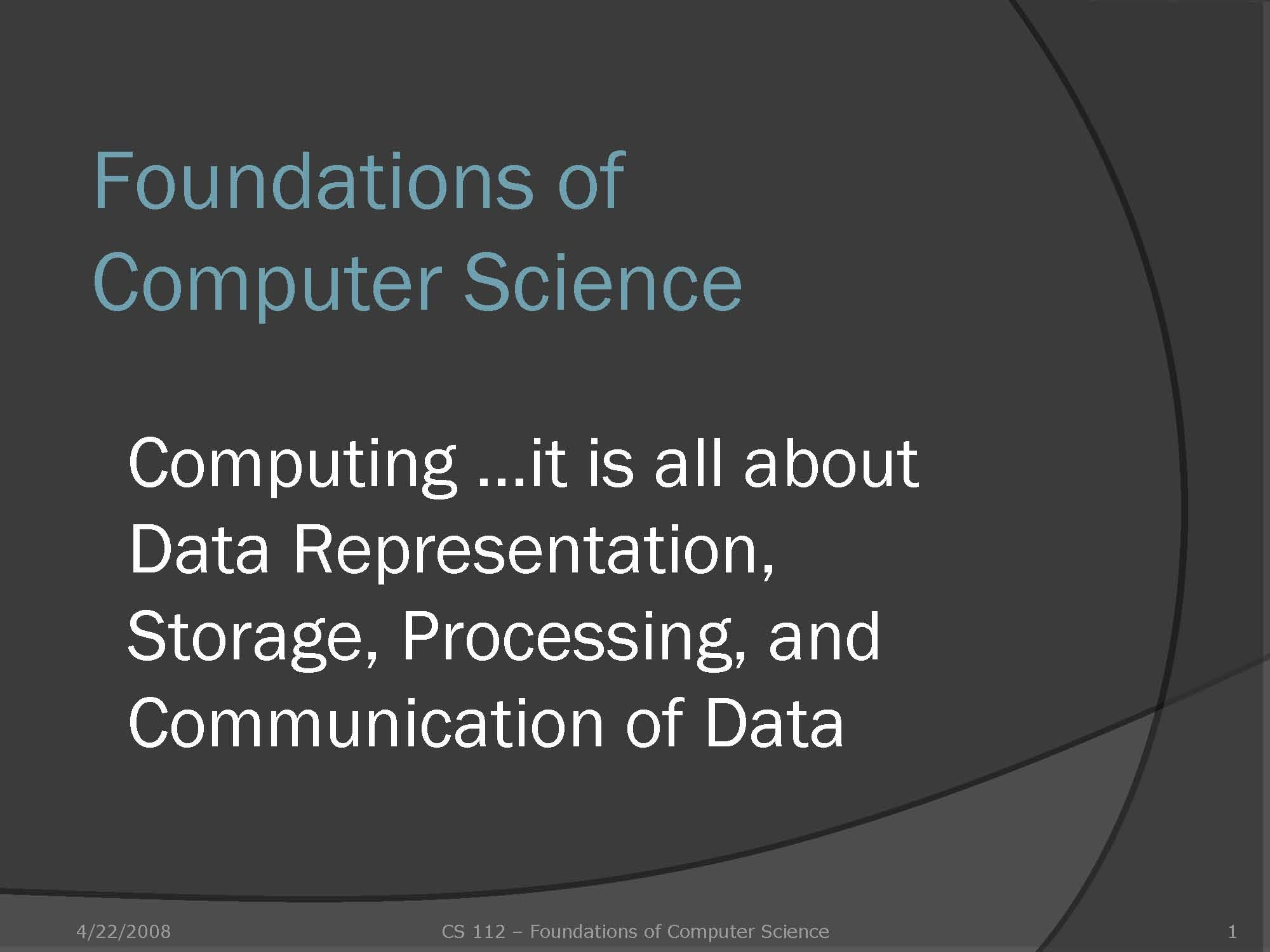 Foundations of Computer Science
