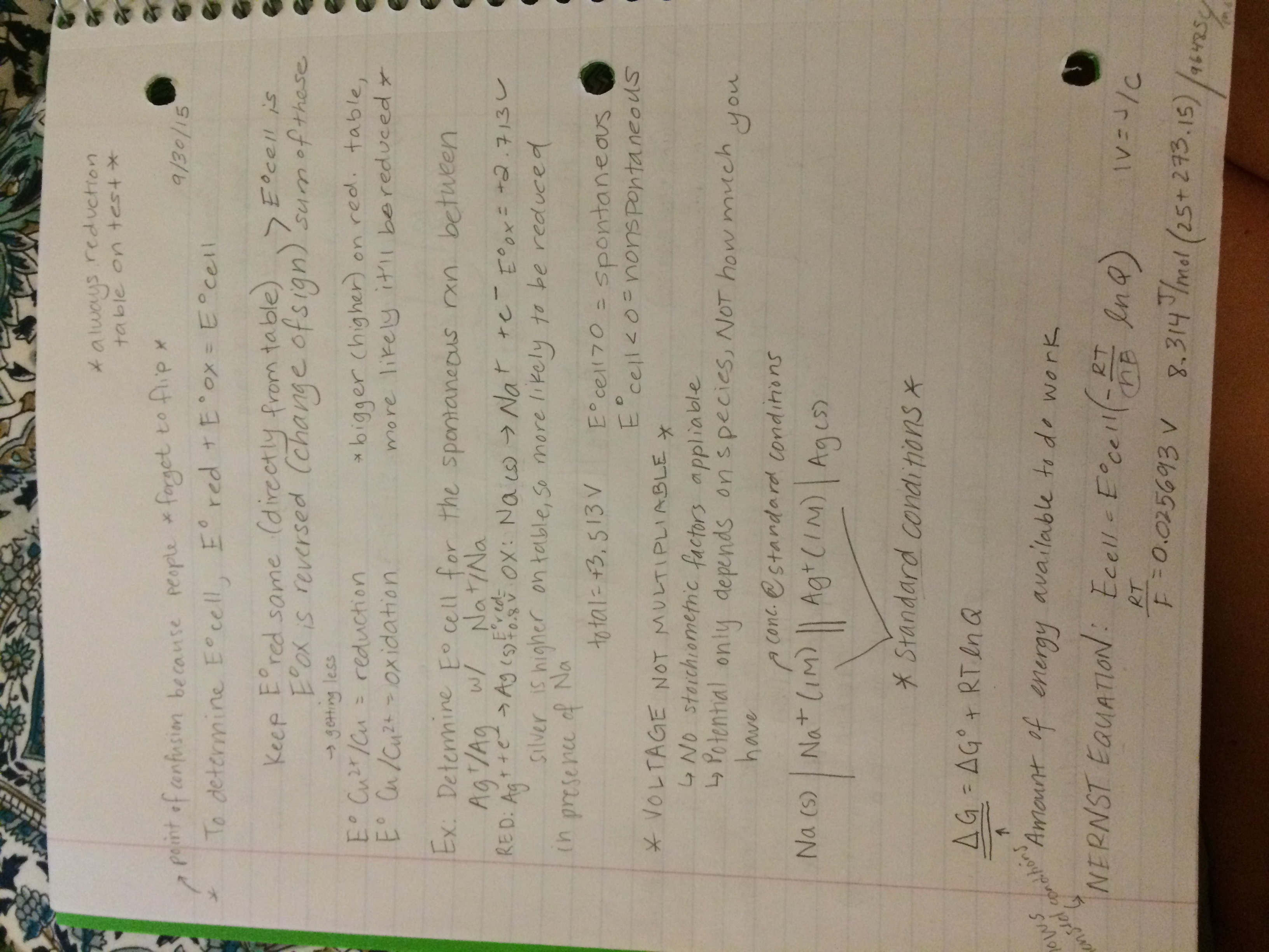 Week 1 Notes--CHE2C, Prof. Ng
