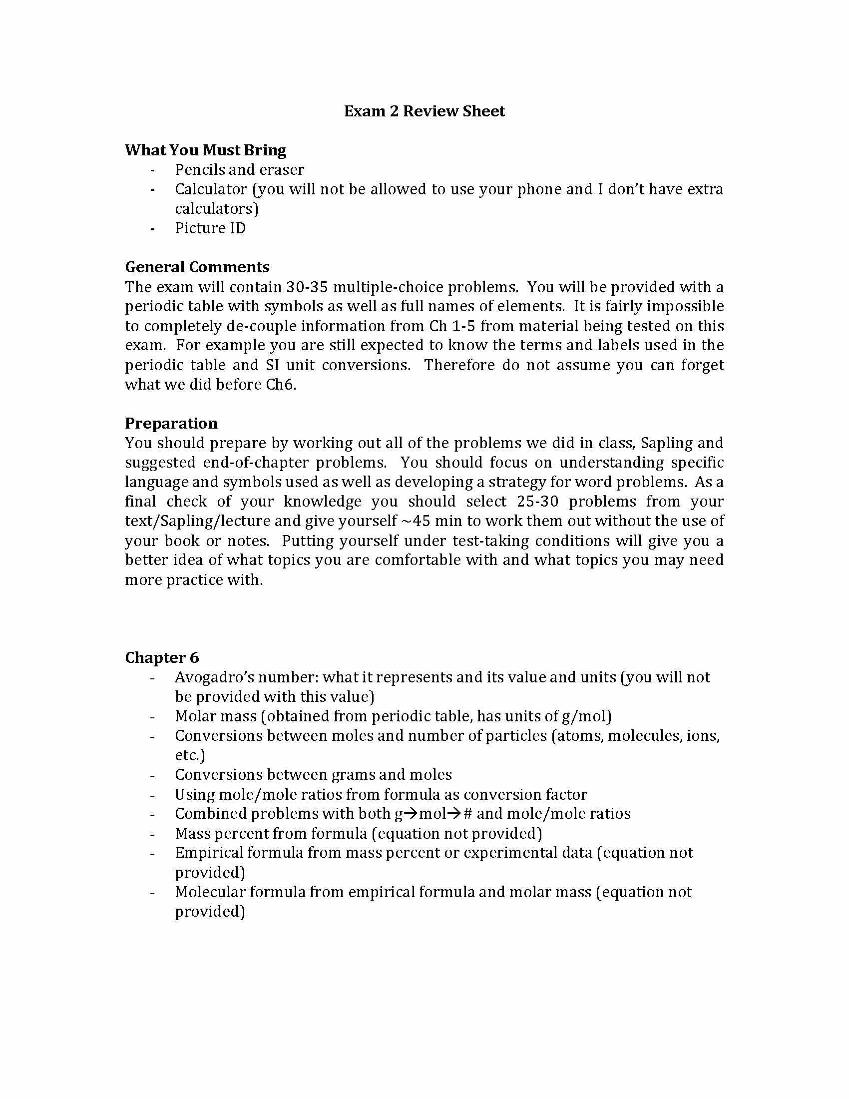 Preparatory Chemistry