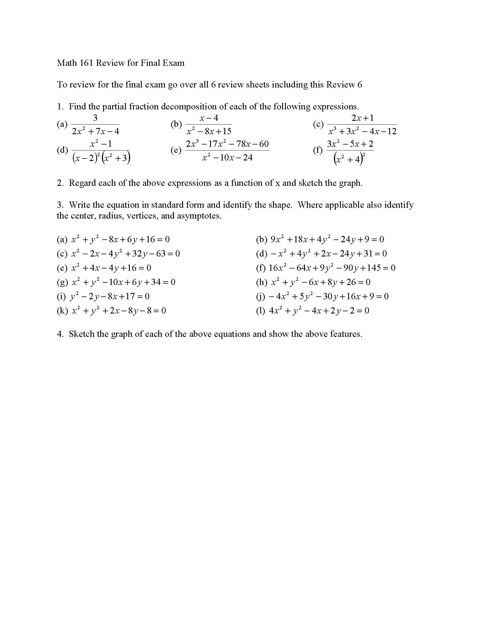 Precalculus I